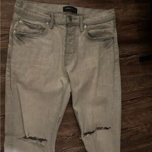 Men's Distressed Gray Skinny Jeans